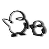 Waving Penguins Set, Minimalist Line Art Penguin Set, Arctic Penguin Home Decor, Modern Hobbies and Desk Line Art
