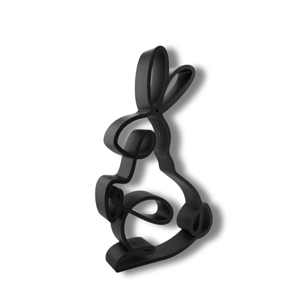 Perching Rabbit Sculpture, Minimalist Line Art Rabbit, Whimsical Bunny Home Decor, Modern Hobbies, Desk Line Art for Animal Lovers