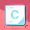CARBON Periodic Table Tile – Educational Wall Art for Science Lovers, 5.6 x 5.6 Inches