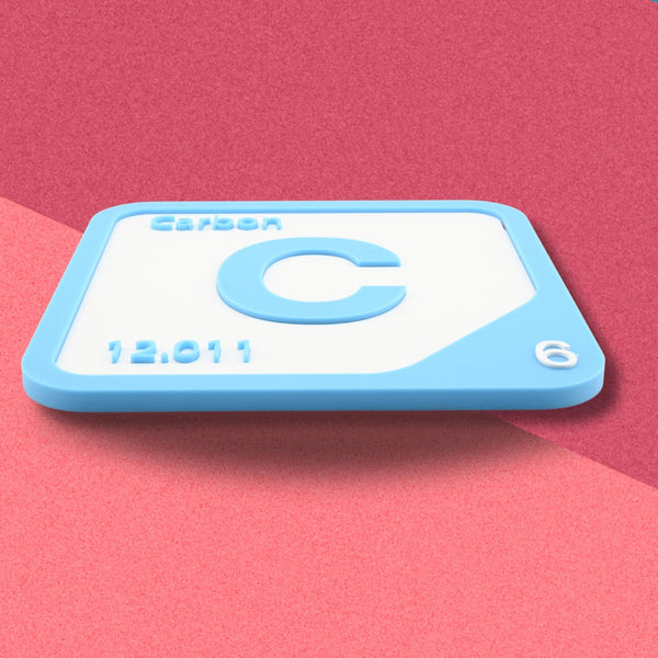 CARBON Periodic Table Tile – Educational Wall Art for Science Lovers, 5.6 x 5.6 Inches