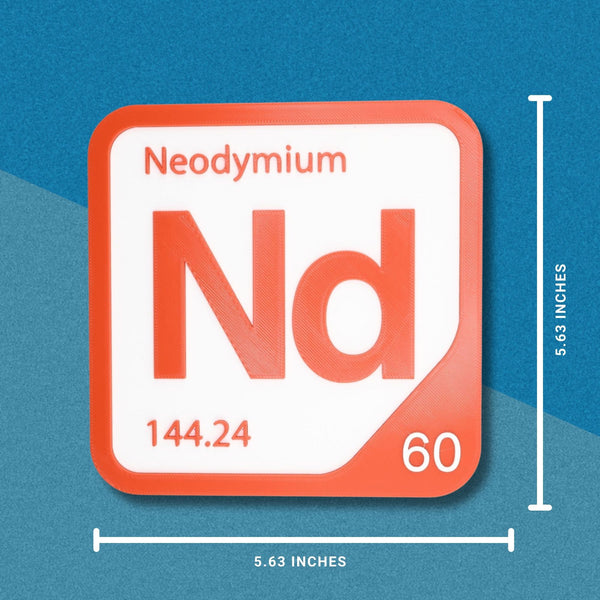 NEODYMIUM Periodic Table Tile – Educational Wall Art for Science Lovers, 5.6 x 5.6 Inches