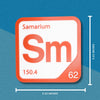 SAMARIUM Periodic Table Tile – Educational Wall Art for Science Lovers, 5.6 x 5.6 Inches