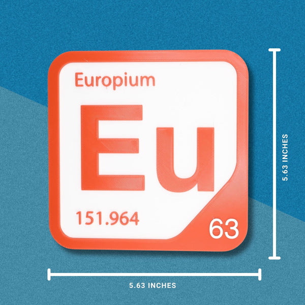 EUROPIUM Periodic Table Tile – Educational Wall Art for Science Lovers, 5.6 x 5.6 Inches