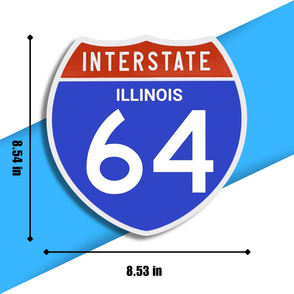 Interstate 64 Road Sign Replica – Personalized Travel Sign | Home & Office Wall Decor (8.54” x 8.53”)