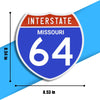 Interstate 64 Road Sign Replica – Personalized Travel Sign | Home & Office Wall Decor (8.54” x 8.53”)