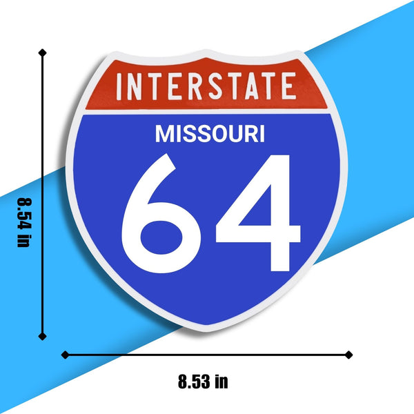 Interstate 64 Road Sign Replica – Personalized Travel Sign | Home & Office Wall Decor (8.54” x 8.53”)