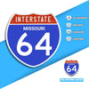 Interstate 64 Road Sign Replica – Personalized Travel Sign | Home & Office Wall Decor (8.54” x 8.53”)