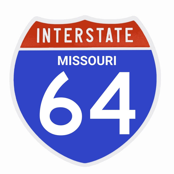Interstate 64 Road Sign Replica – Personalized Travel Sign | Home & Office Wall Decor (8.54” x 8.53”)