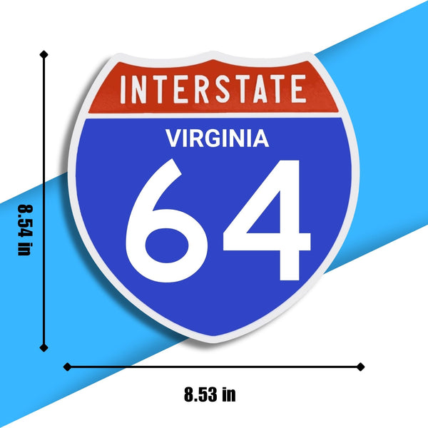 Interstate 64 Road Sign Replica – Personalized Travel Sign | Home & Office Wall Decor (8.54” x 8.53”)