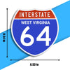 Interstate 64 Road Sign Replica – Personalized Travel Sign | Home & Office Wall Decor (8.54” x 8.53”)