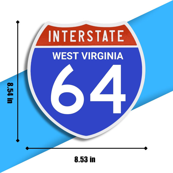 Interstate 64 Road Sign Replica – Personalized Travel Sign | Home & Office Wall Decor (8.54” x 8.53”)