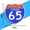 Interstate 65 Road Sign Replica – Personalized Travel Sign | Home & Office Wall Decor (8.54” x 8.53”)
