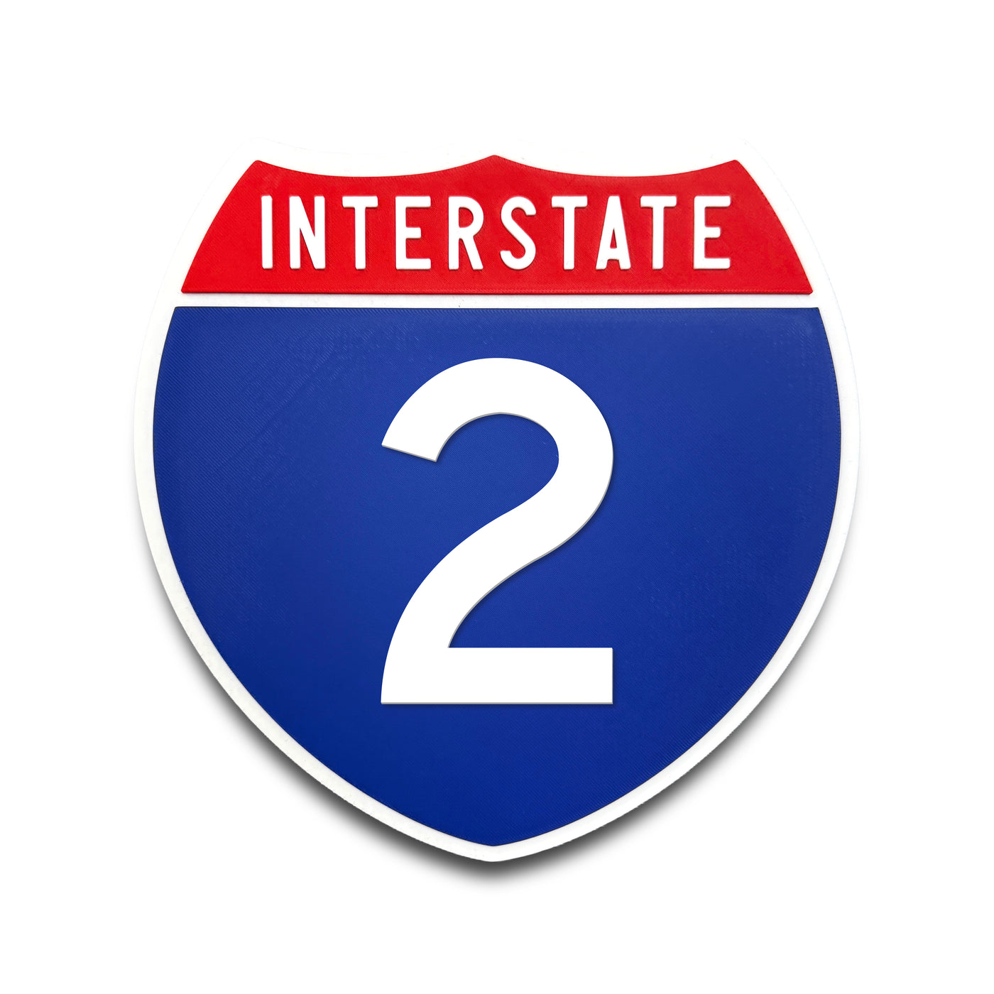 Interstate 2 Number Only road sign replica front view