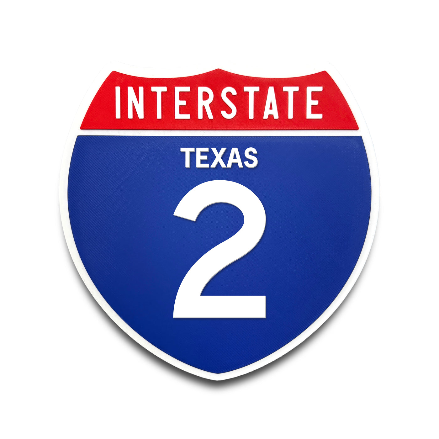 Interstate 2 Texas road sign replica front view