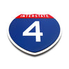 Interstate 4 Number Only road sign replica flat view