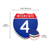 Interstate 4 Number Only road sign replica dimension view