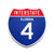 Interstate 4 Florida road sign replica front view