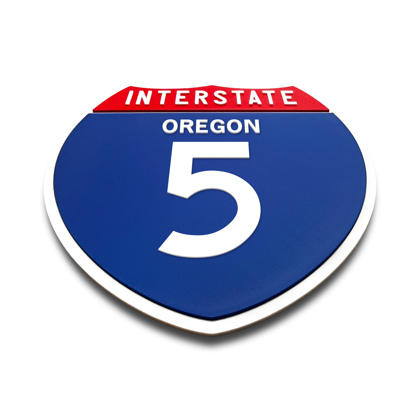 Interstate 5 Oregon road sign replica flat view