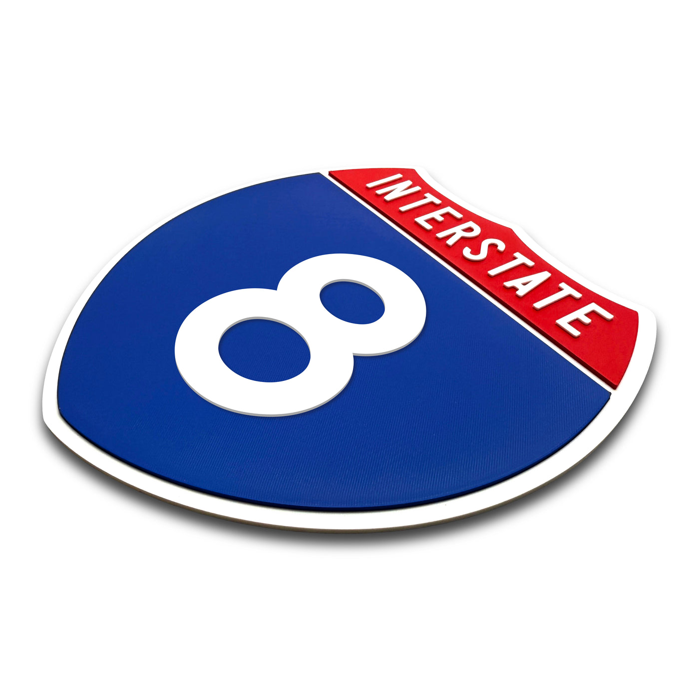 Interstate 8 Number Only road sign replica three quarter view