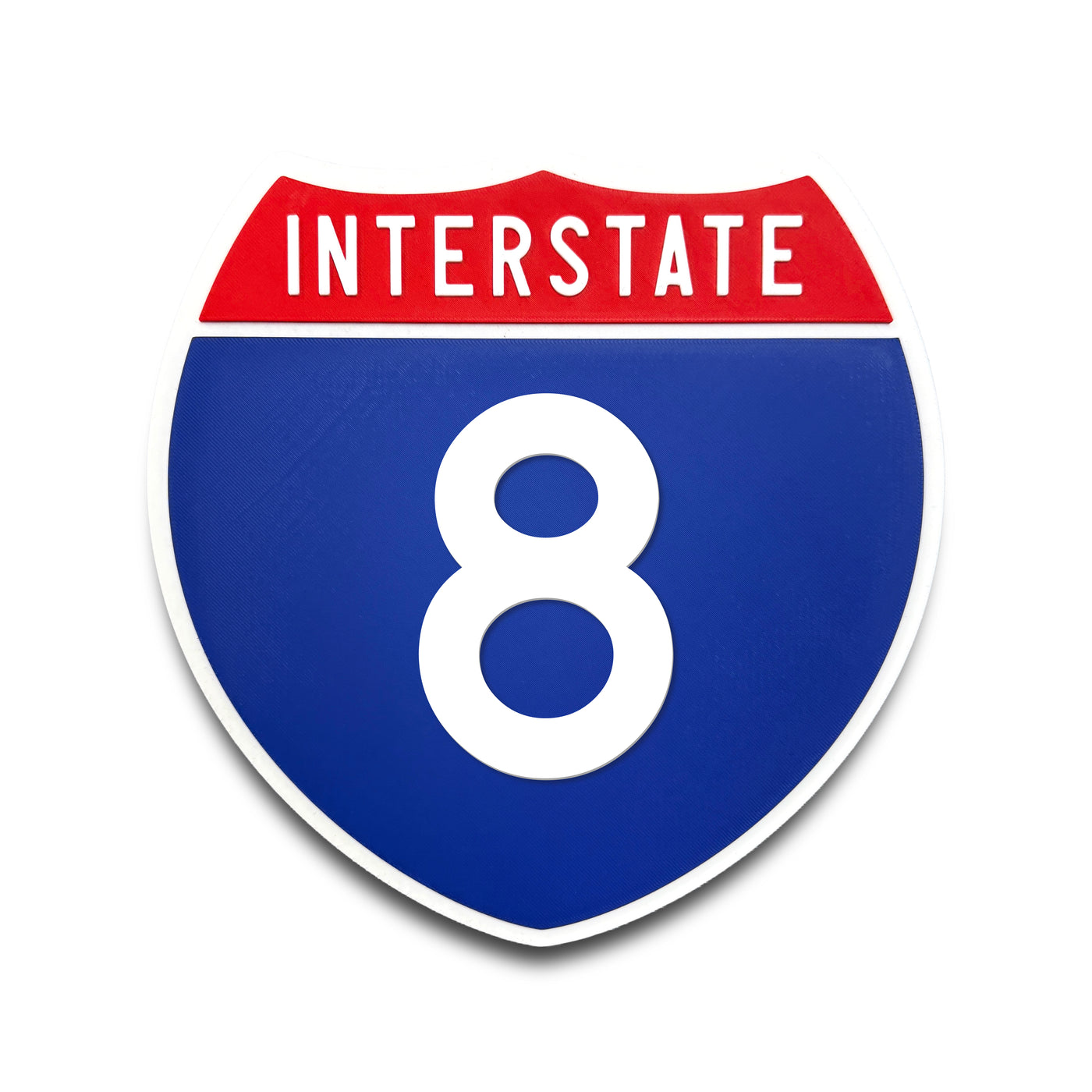 Interstate 8 Number Only road sign replica front view