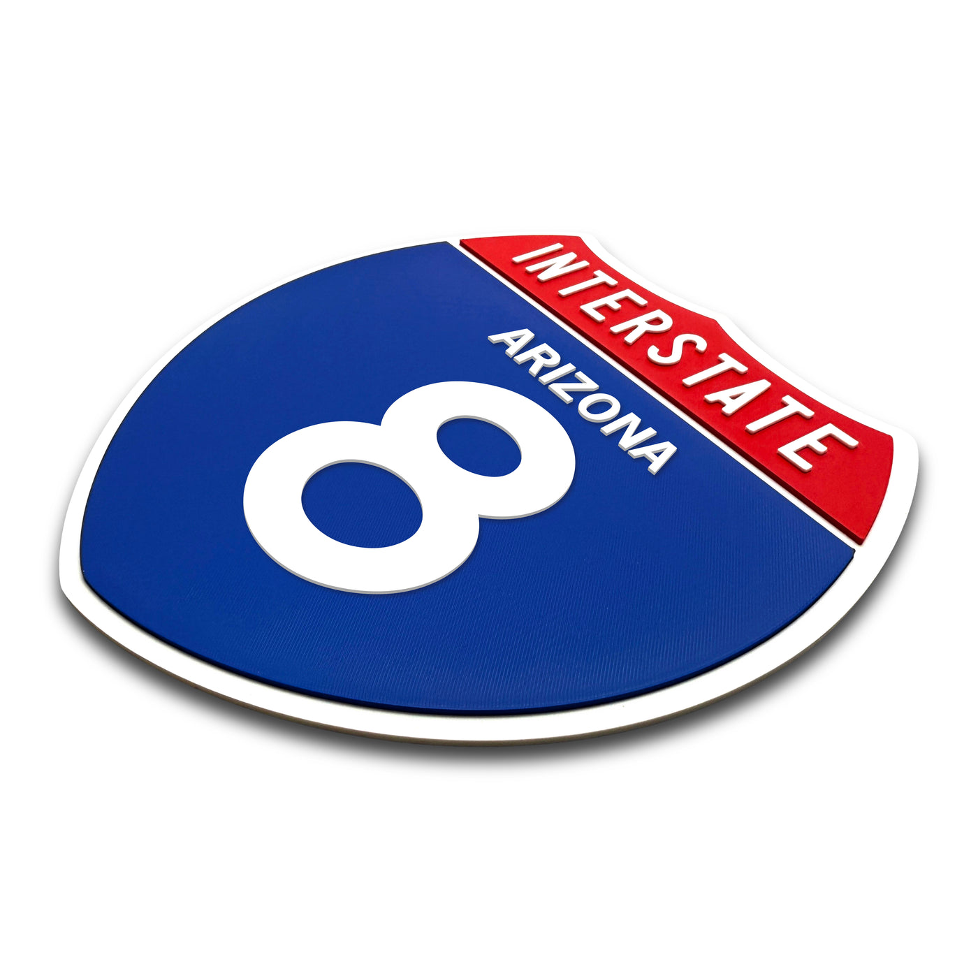 Interstate 8 Arizona road sign replica three-quarter view