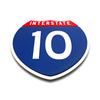 Interstate 10 Number Only road sign replica flat view