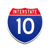 Interstate 10 Number Only road sign replica front view