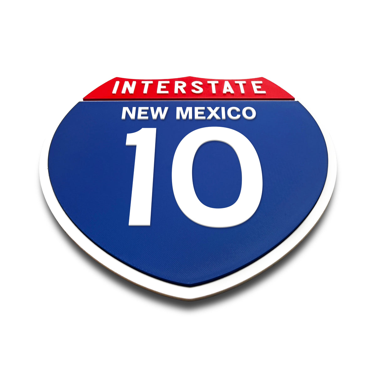 Interstate 10 New Mexico road sign replica flat view