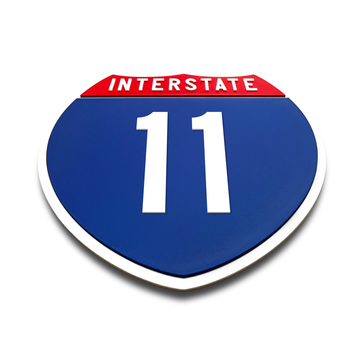 Interstate 11 Number Only road sign replica flat view