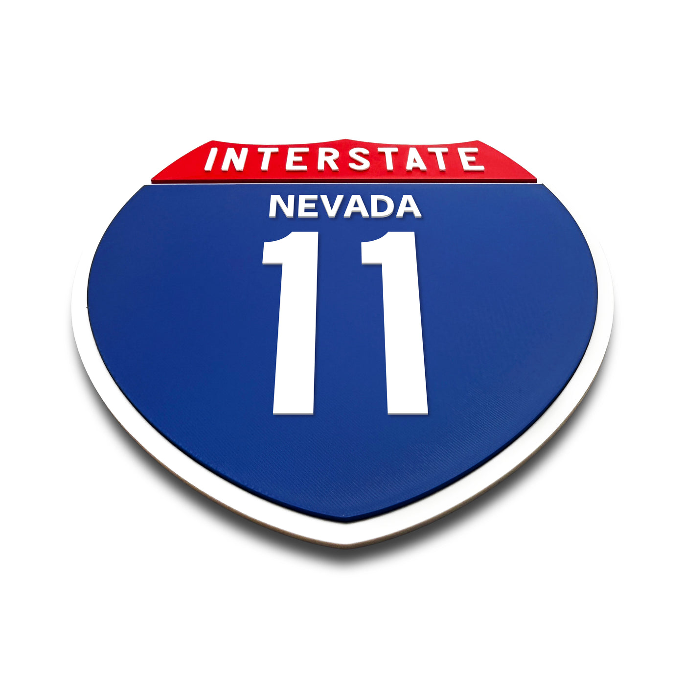 Interstate 11 Nevada road sign replica flat view