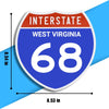 Interstate 68 Road Sign Replica – Personalized Travel Sign | Home & Office Wall Decor (8.54” x 8.53”)