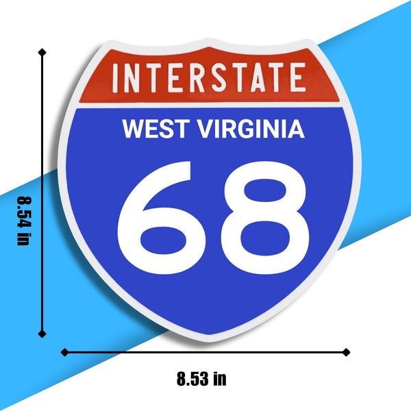 Interstate 68 Road Sign Replica – Personalized Travel Sign | Home & Office Wall Decor (8.54” x 8.53”)