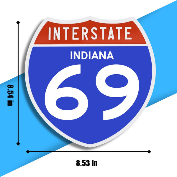 Interstate 69 Road Sign Replica – Personalized Travel Sign | Home & Office Wall Decor (8.54” x 8.53”)