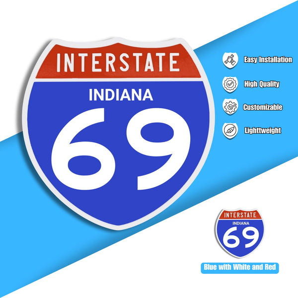 Interstate 69 Road Sign Replica – Personalized Travel Sign | Home & Office Wall Decor (8.54” x 8.53”)