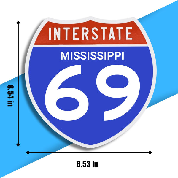 Interstate 69 Road Sign Replica – Personalized Travel Sign | Home & Office Wall Decor (8.54” x 8.53”)