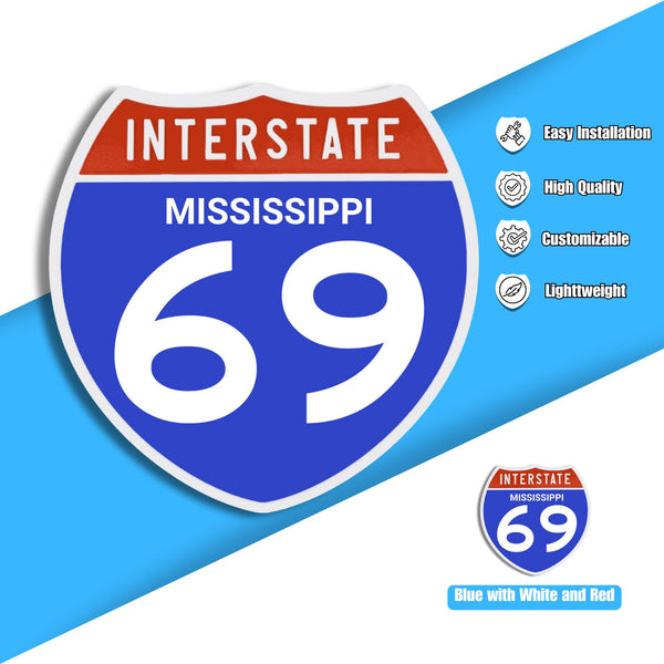 Interstate 69 Road Sign Replica – Personalized Travel Sign | Home & Office Wall Decor (8.54” x 8.53”)