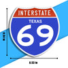 Interstate 69 Road Sign Replica – Personalized Travel Sign | Home & Office Wall Decor (8.54” x 8.53”)