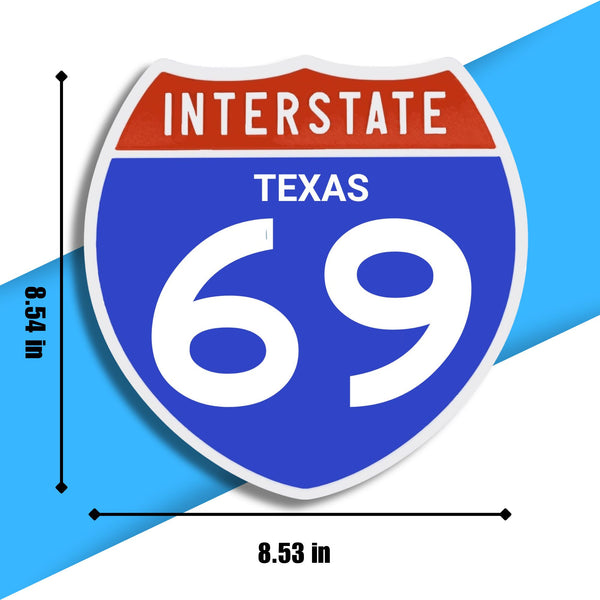 Interstate 69 Road Sign Replica – Personalized Travel Sign | Home & Office Wall Decor (8.54” x 8.53”)