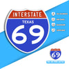 Interstate 69 Road Sign Replica – Personalized Travel Sign | Home & Office Wall Decor (8.54” x 8.53”)
