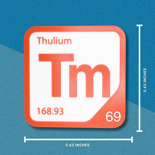 THULIUM Periodic Table Tile – Educational Wall Art for Science Lovers, 5.6 x 5.6 Inches