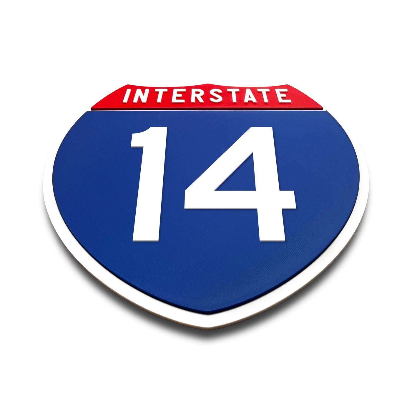 Interstate 14 Number Only road sign replica flat view