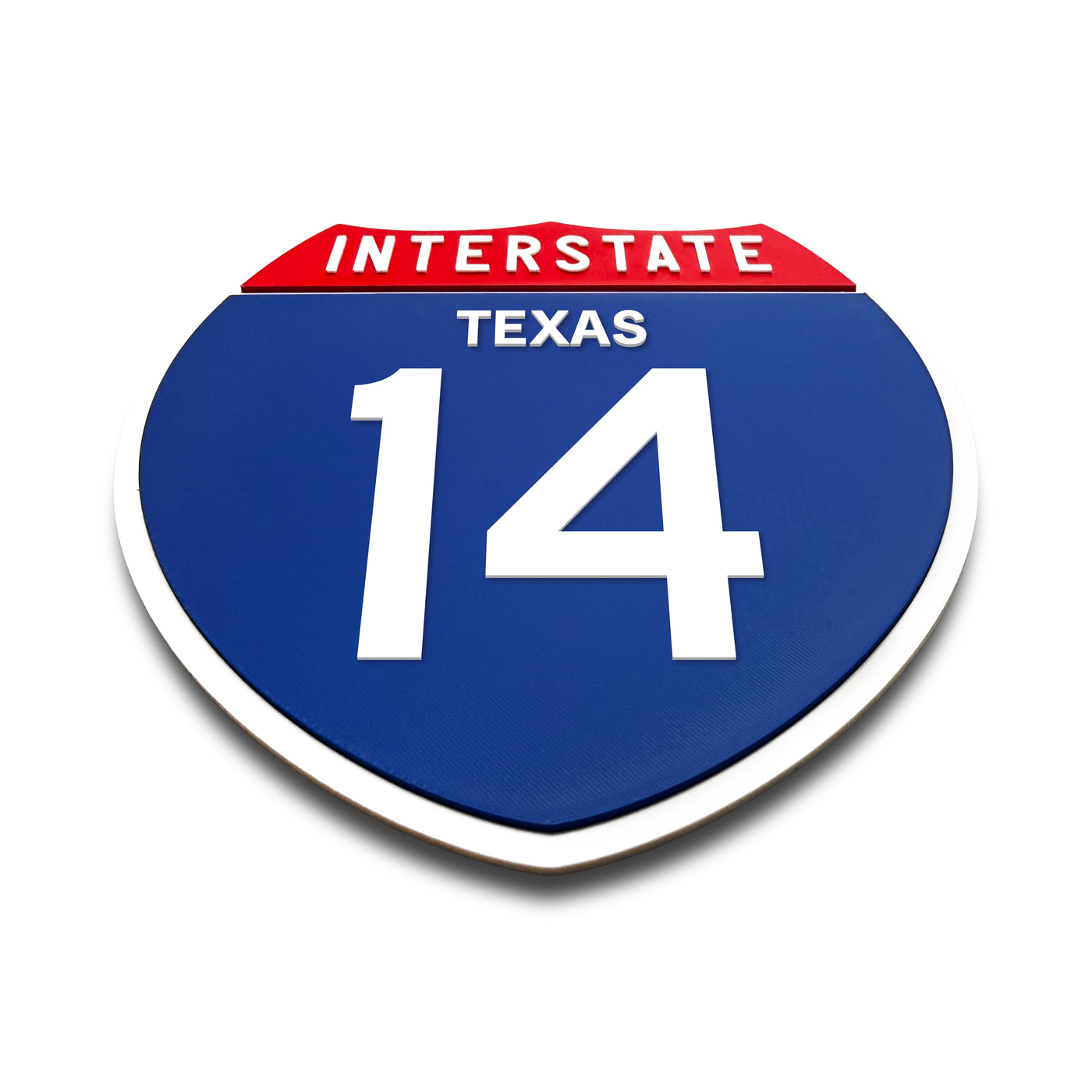 Interstate 14 Texas road sign replica flat view