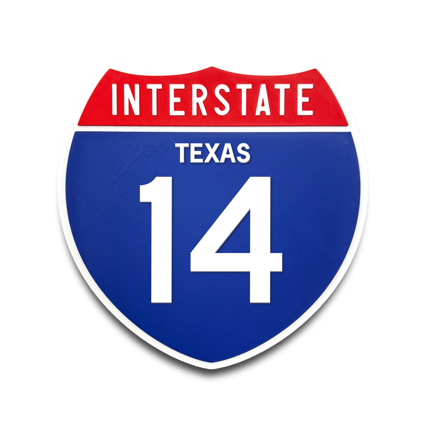 Interstate 14 Texas road sign replica front view