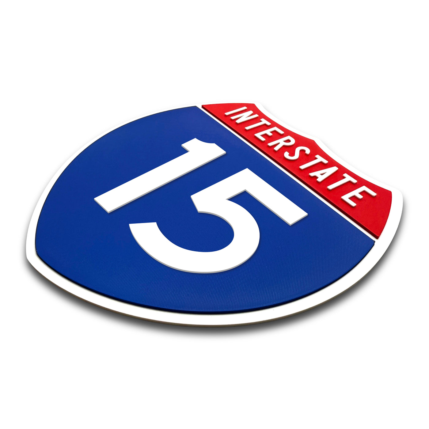 Interstate 15 Number Only road sign replica three quarter view