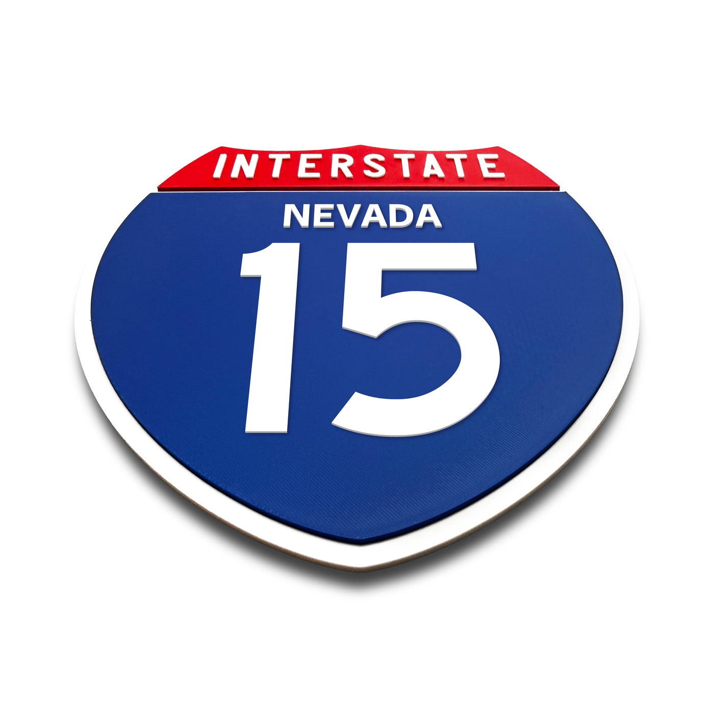 Interstate 15 Nevada road sign replica flat view