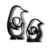 Arctic Penguin Embrace Set, Minimalist Line Art Penguin Set, Momma & Baby Penguin Home Decor, Modern Hobbies and Desk Line Art