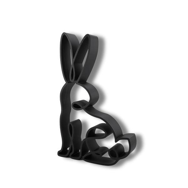 Curious Rabbit Sculpture, Minimalist Line Art Rabbit, Joyful Bunny Home Decor, Modern Hobbies, Desk Line Art for Animal Lovers