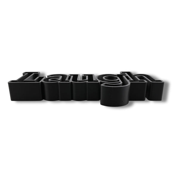 Laugh Rounded Serif, Minimalist Line Art, "Laugh" Sculpture, Elegant Inspirational Home Decor, Modern Hobbies, Desk Line Art