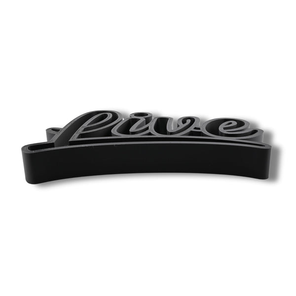 Live Curved Script Style, Minimalist Line Art "Live" Sculpture, Elegant Inspirational Home Decor, Modern Hobbies, Desk Line Art