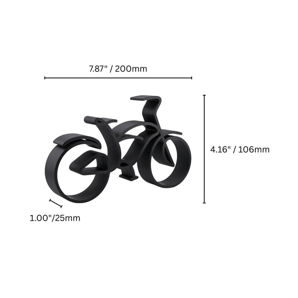 Beach Cruiser Bike Sculpture, Minimalist Line Art Cyclists, Bicycle Silhouette Home Decor, Modern Hobbies and Desk Line Art